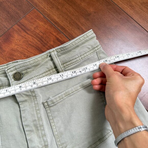 Oat New York Wide Leg Light Green Raw Hem Jeans Sz 8/29 - Picture 3 of 6